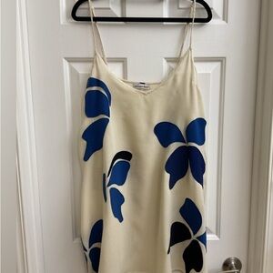 Free People Cream Mini Dress with Blue Floral Print